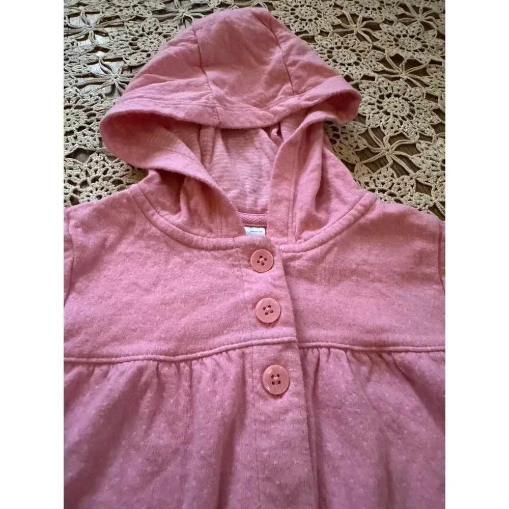 Carter's Pink‎ Baby Hooded Jacket with Cute Kitty Face Design 24M